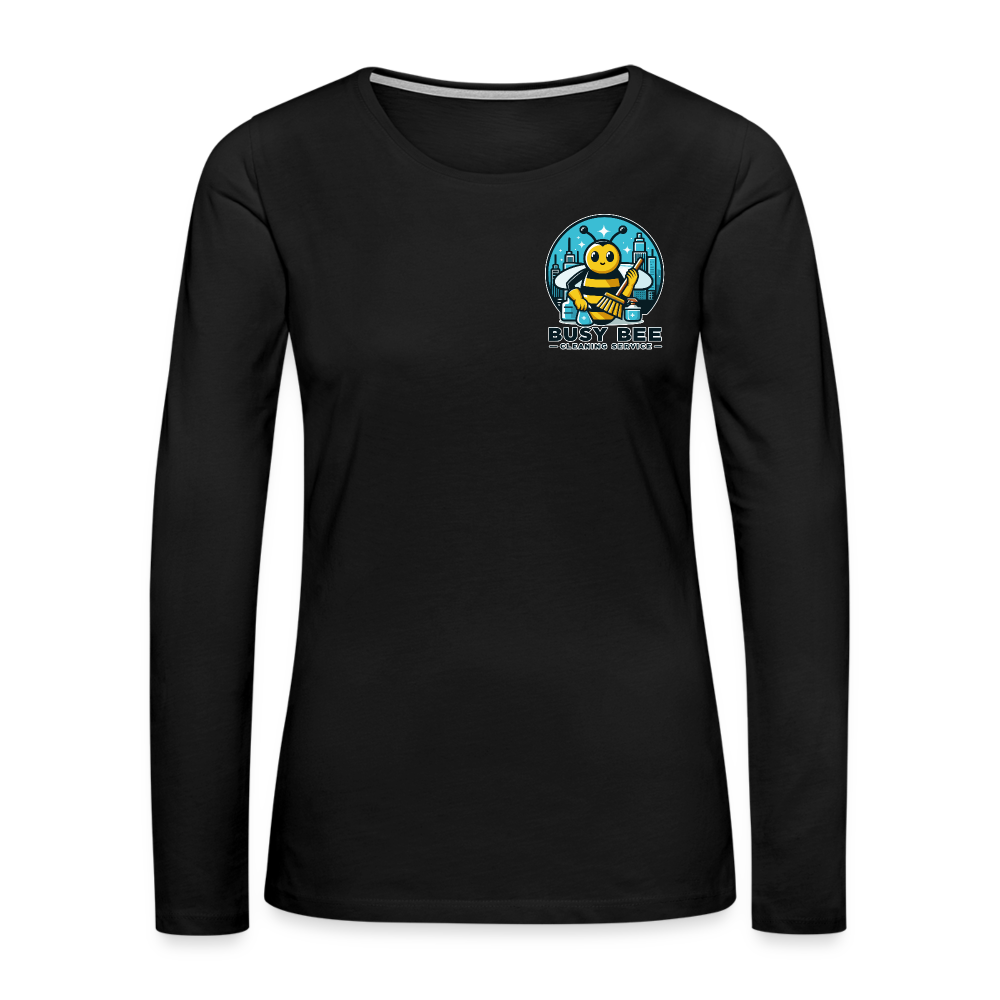 Busy Bee Cleaning Service | Business | Women's Premium Long Sleeve T-Shirt - black