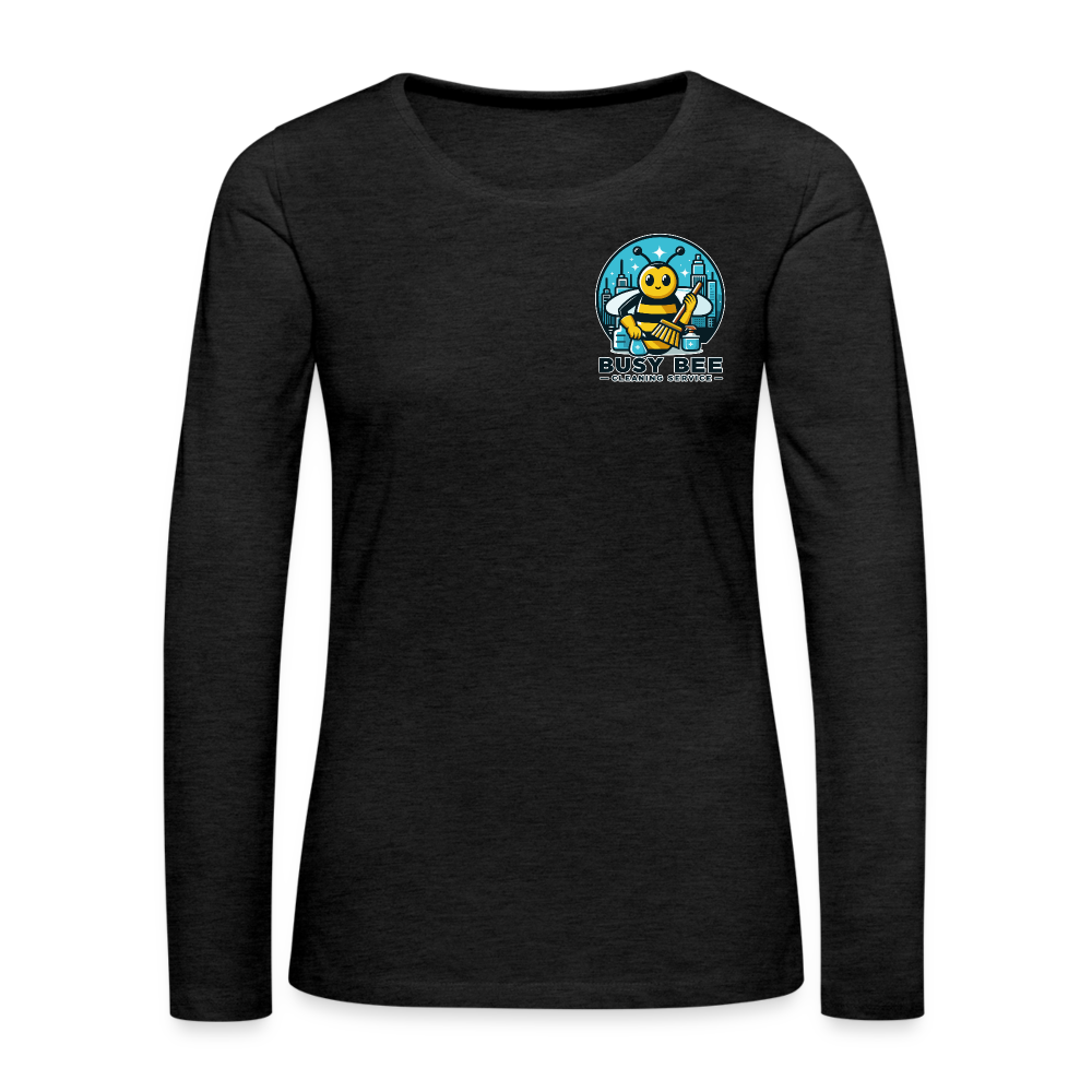 Busy Bee Cleaning Service | Business | Women's Premium Long Sleeve T-Shirt - charcoal grey