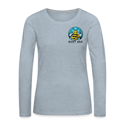 Busy Bee Cleaning Service | Business | Women's Premium Long Sleeve T-Shirt - heather ice blue