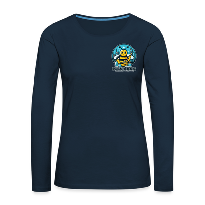 Busy Bee Cleaning Service | Business | Women's Premium Long Sleeve T-Shirt - deep navy