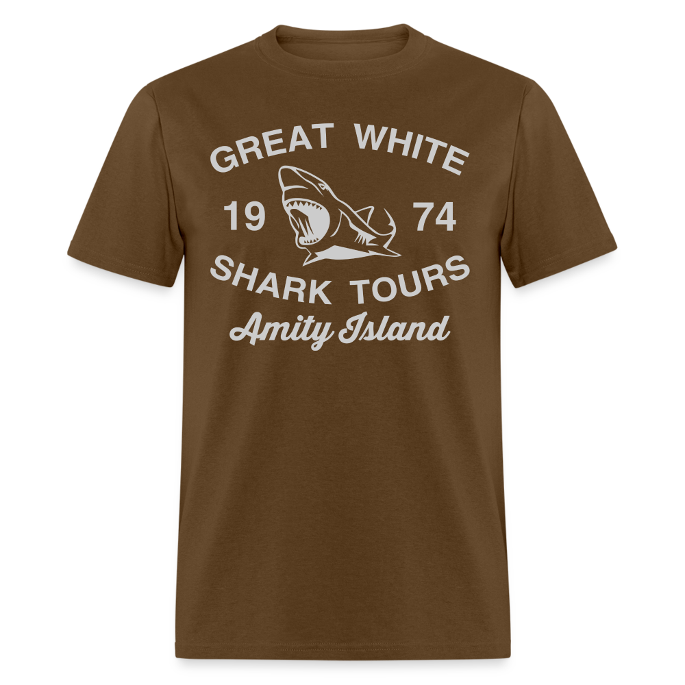 Amity Island Movie Shirt | Great White Shark Tours - brown