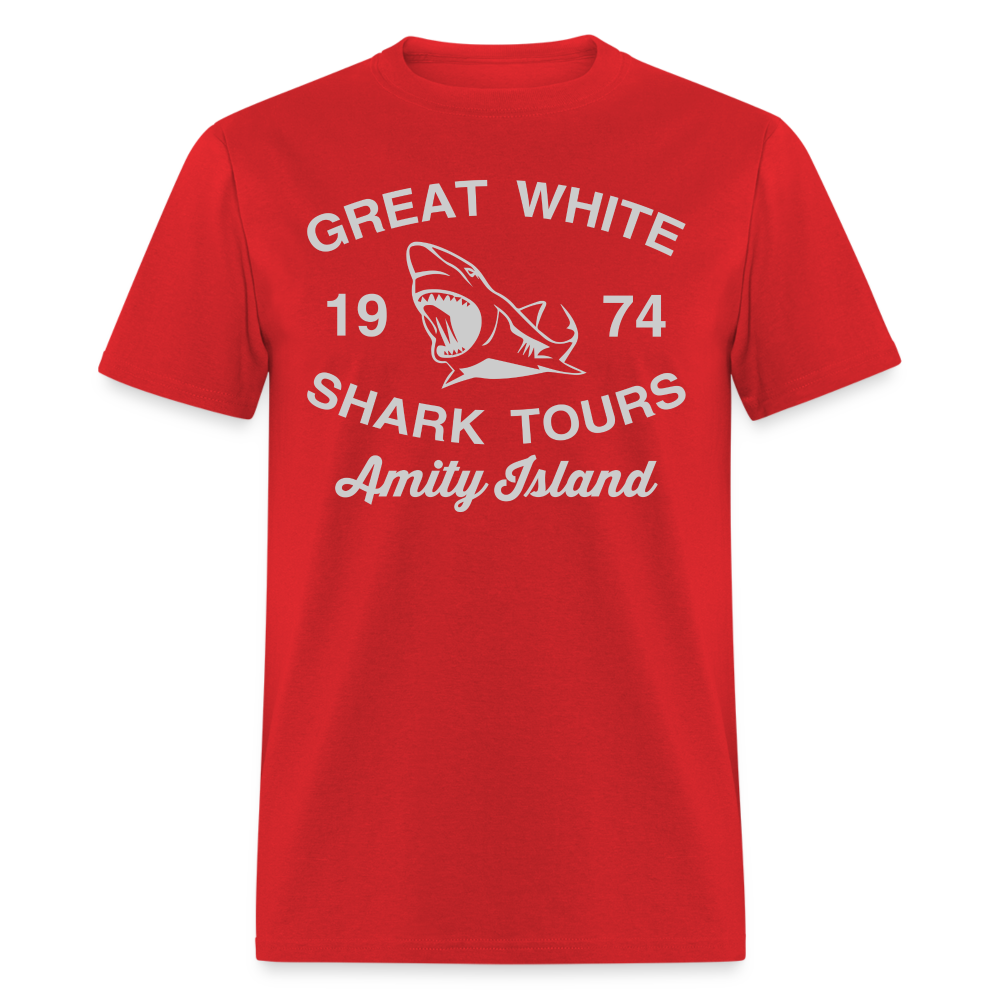 Amity Island Movie Shirt | Great White Shark Tours - red