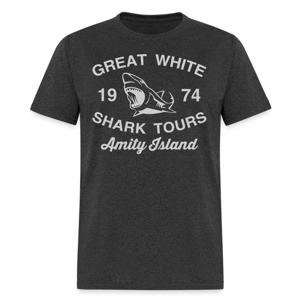 Amity Island Movie Shirt | Great White Shark Tours - heather black