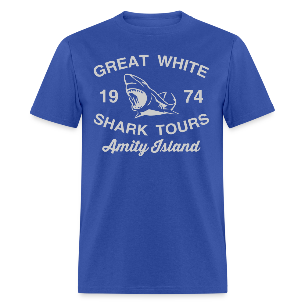 Amity Island Movie Shirt | Great White Shark Tours - royal blue