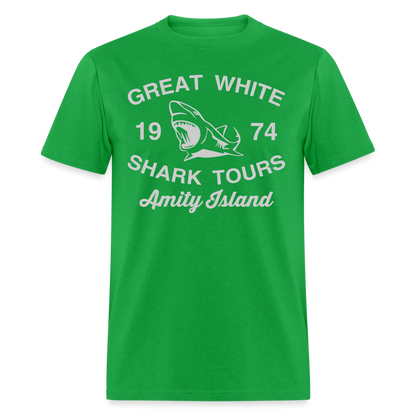 Amity Island Movie Shirt | Great White Shark Tours - bright green