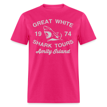 Amity Island Movie Shirt | Great White Shark Tours - fuchsia