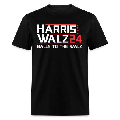 Harris Walz 2024 Election T-Shirt - Balls to the Walz - black