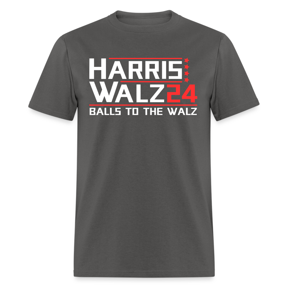 Harris Walz 2024 Election T-Shirt - Balls to the Walz - charcoal