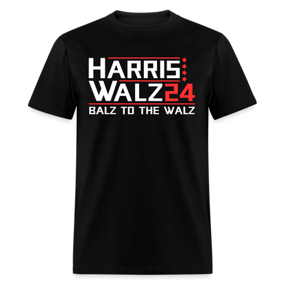 Harris Walz 2024 Election T-Shirt - Balz to the Walz - black