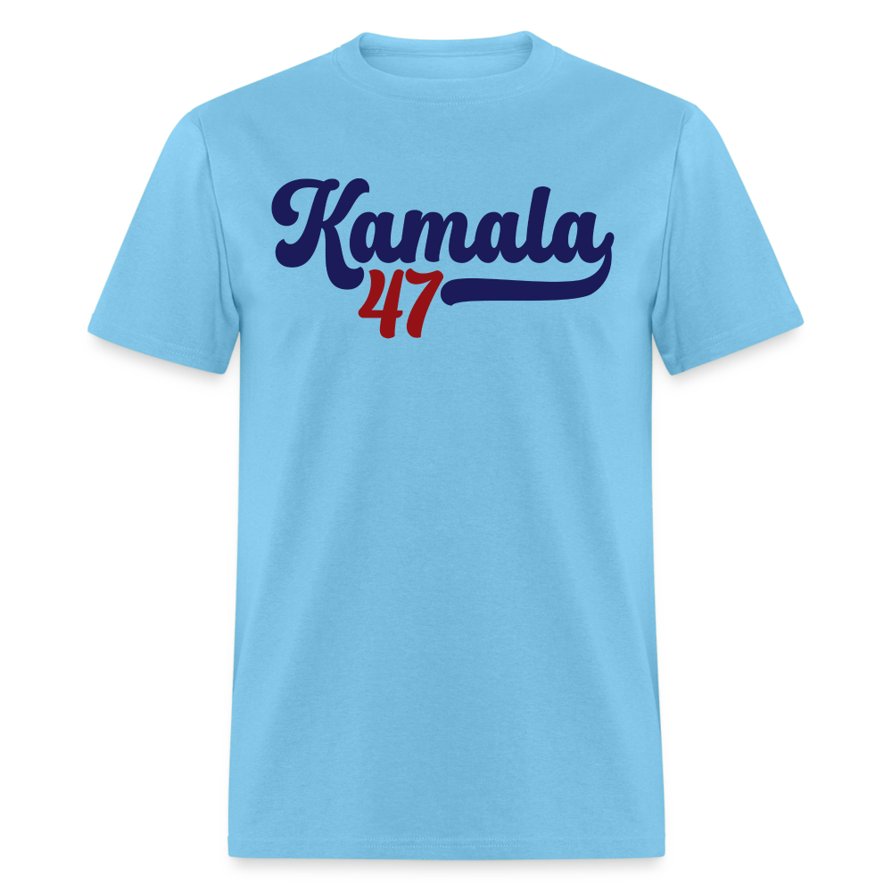 Kamala 47 T-Shirt | Vintage Inspired Political Campaign Tee | Adult Shirt - aquatic blue