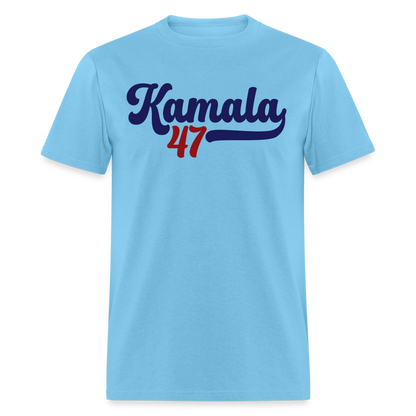 Kamala 47 T-Shirt | Vintage Inspired Political Campaign Tee | Adult Shirt - aquatic blue