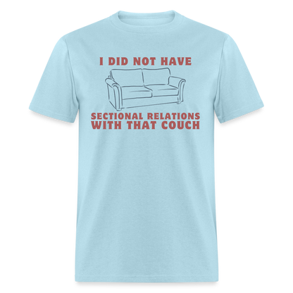 I Did Not Have Sectional Relations With That Couch Adult Tee | JD Vance Parody - powder blue